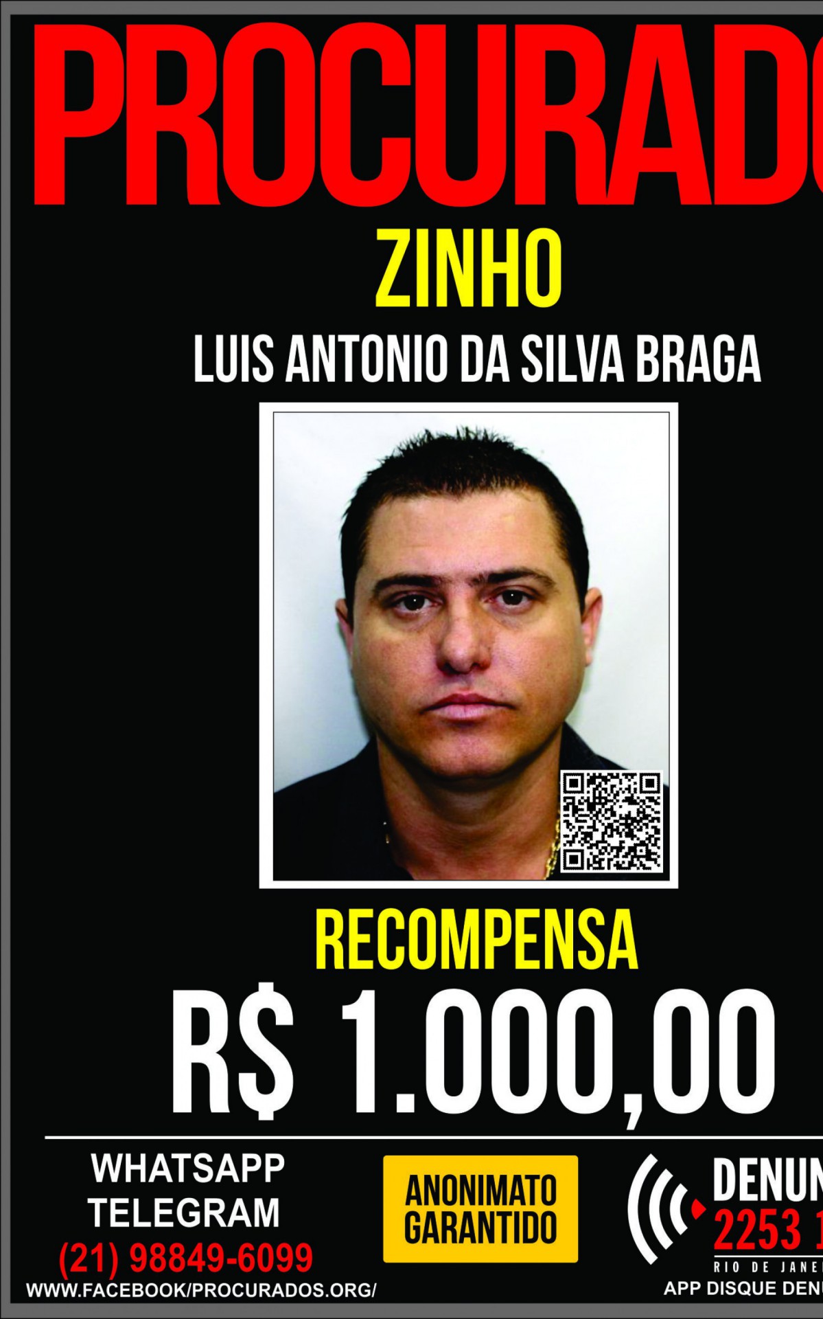 Foto de Zinho no Portal dos Procurados