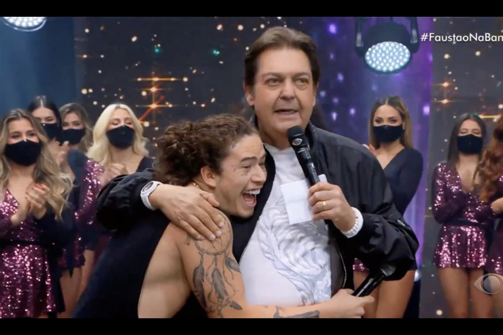 Whindersson Nunes com Fausto Silva - Reprodução/Band