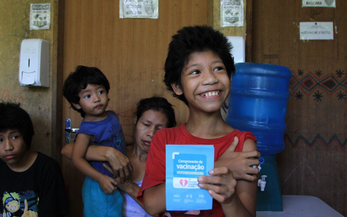 Maric&aacute; sai na frente e &eacute; a primeira cidade a imunizar as crian&ccedil;as que moram em todas as aldeias