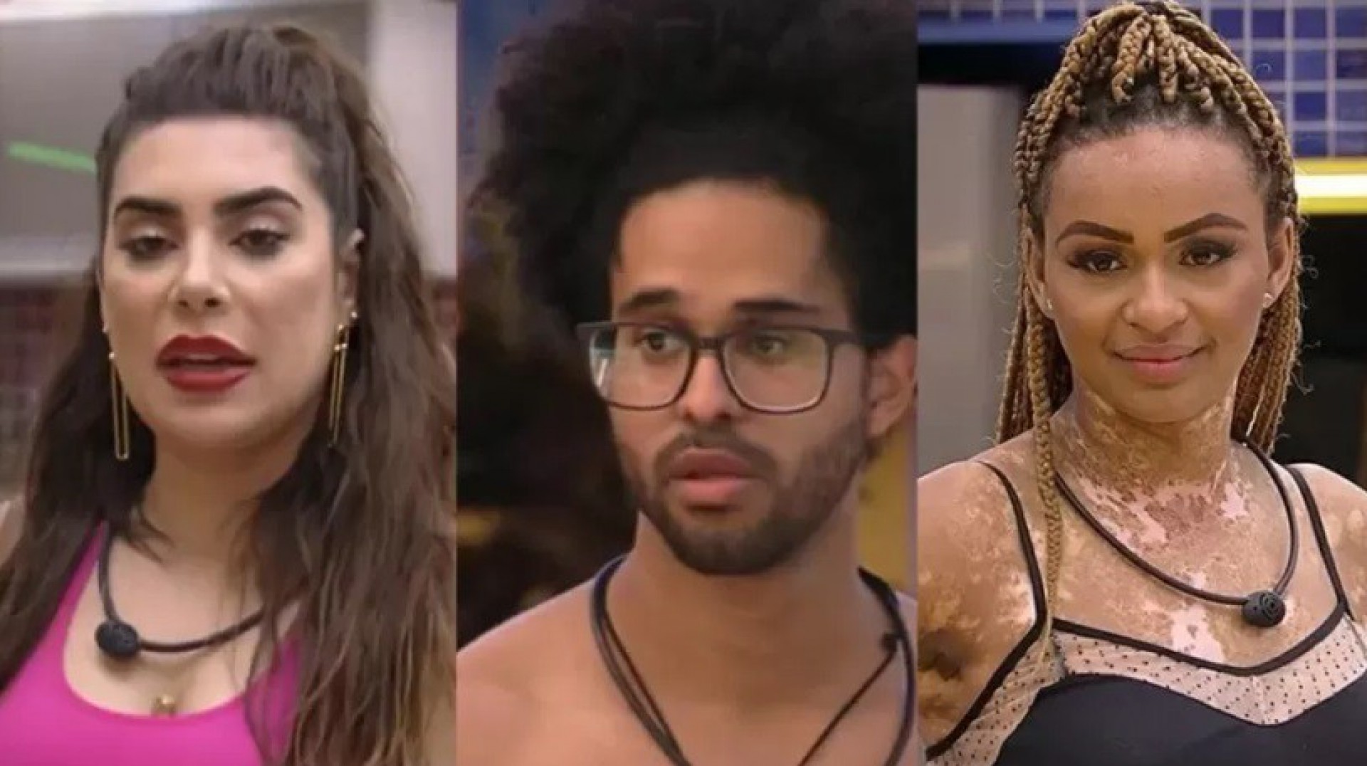 Naiara, Luciano e Natália estão no primeiro paredão do 'BBB 22' - Reprodução
