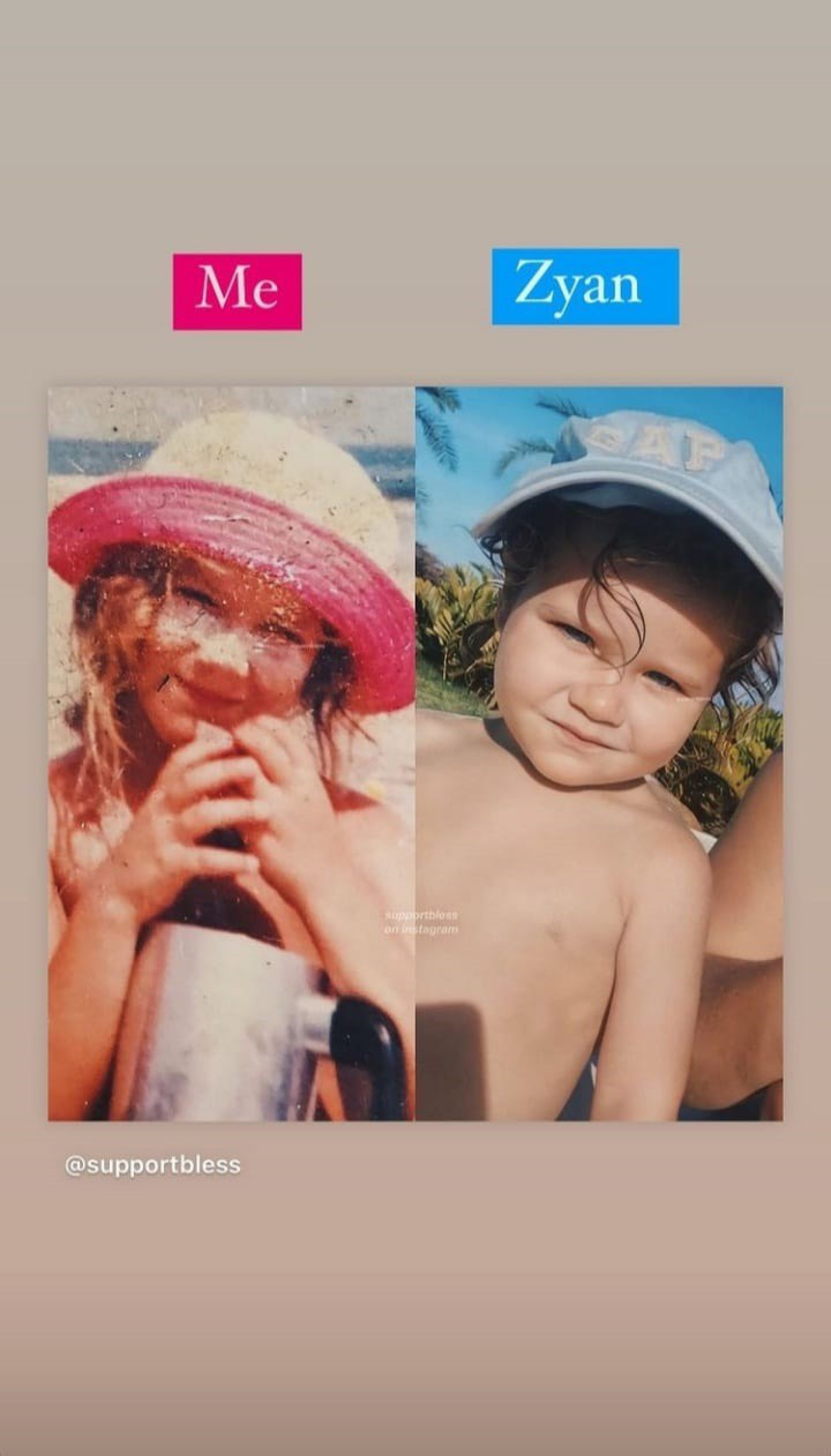 Giovanna Ewbank compara suas fotos de infância com o filho, Zyan  - reprodução