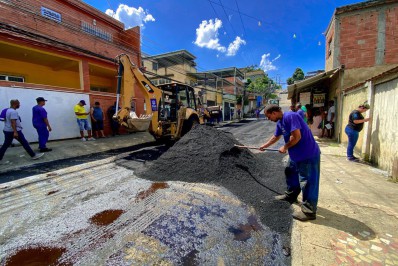 Prefeitura de Meriti leva pavimentação asfáltica para o Parque Barreto e Centro