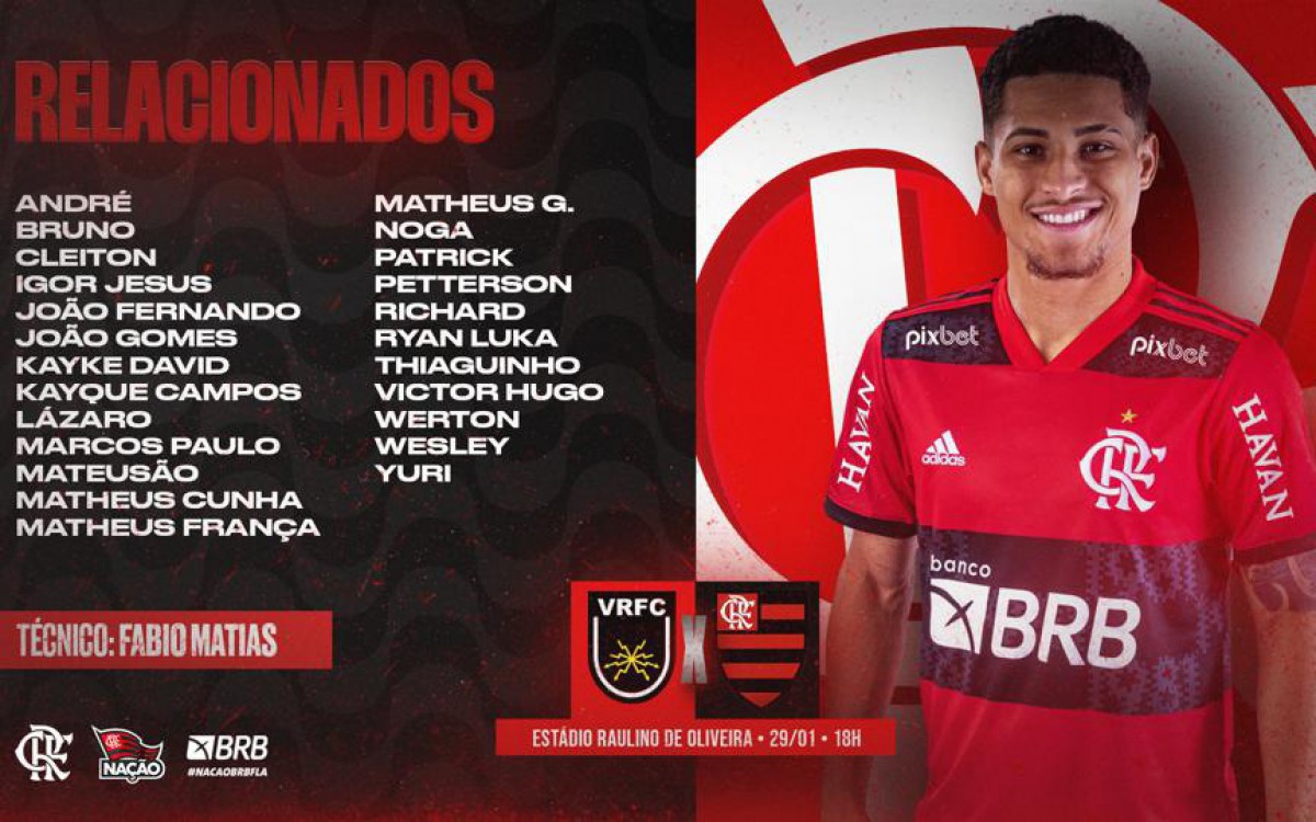 Lista de relacionados para Flamengo x Volta Redonda