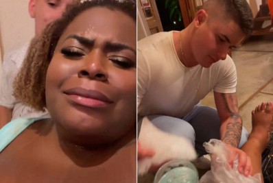 Jojo Todynho torce o joelho na festa de casamento e é socorrida pelo marido