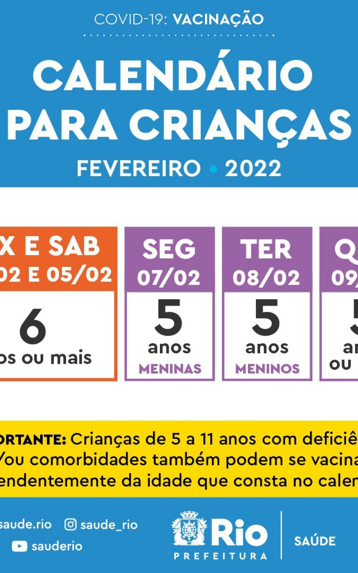 Calendário de vacinação infantil