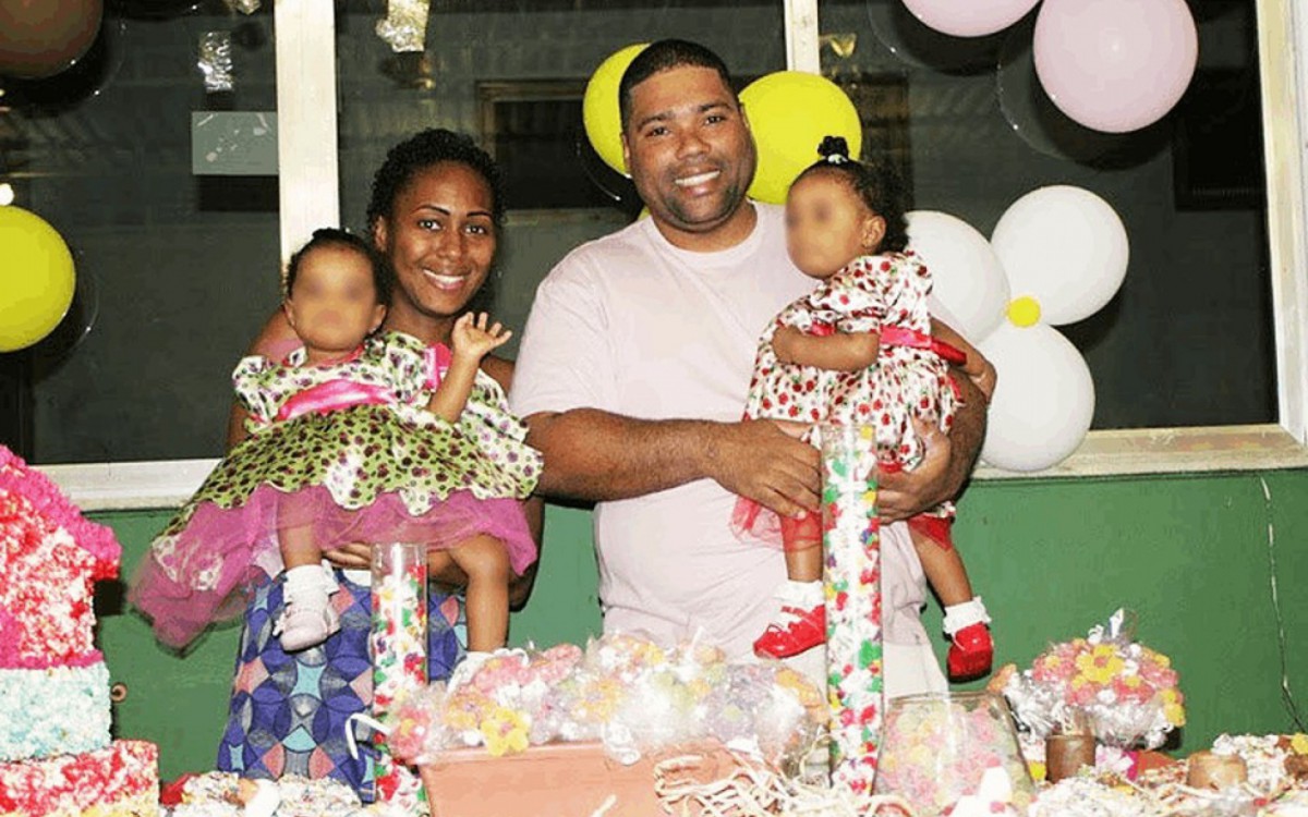 Jamille em foto com Emir e as filhas: meninas foram salvas por vizinhos