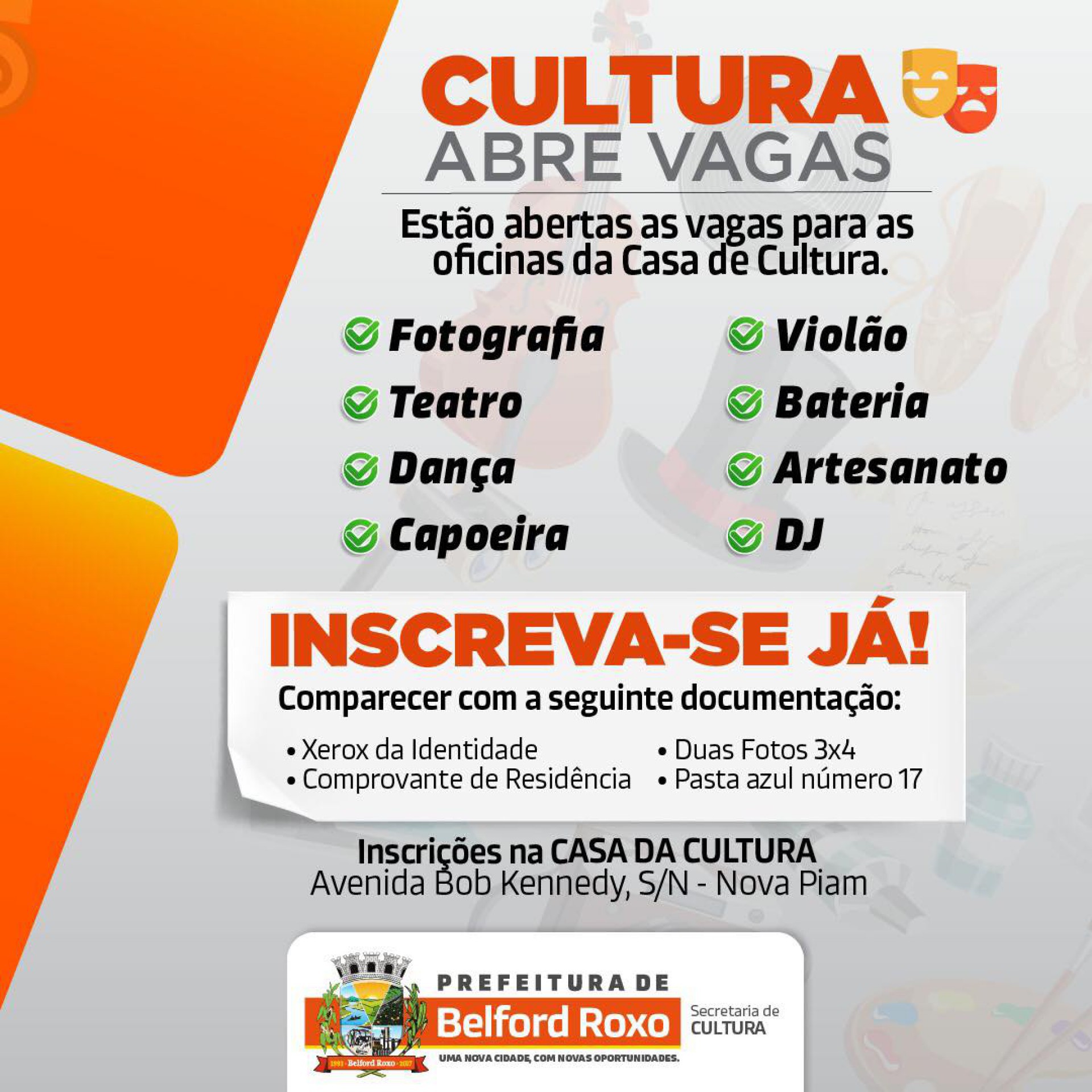 Os interessados devem se apressar, pois &agrave; medida que as vagas forem preenchidas, as inscri&ccedil;&otilde;es encerram - Divulga&ccedil;&atilde;o / PMBR