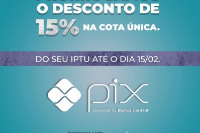 Prefeitura prorroga desconto de 15% para cota única do IPTU