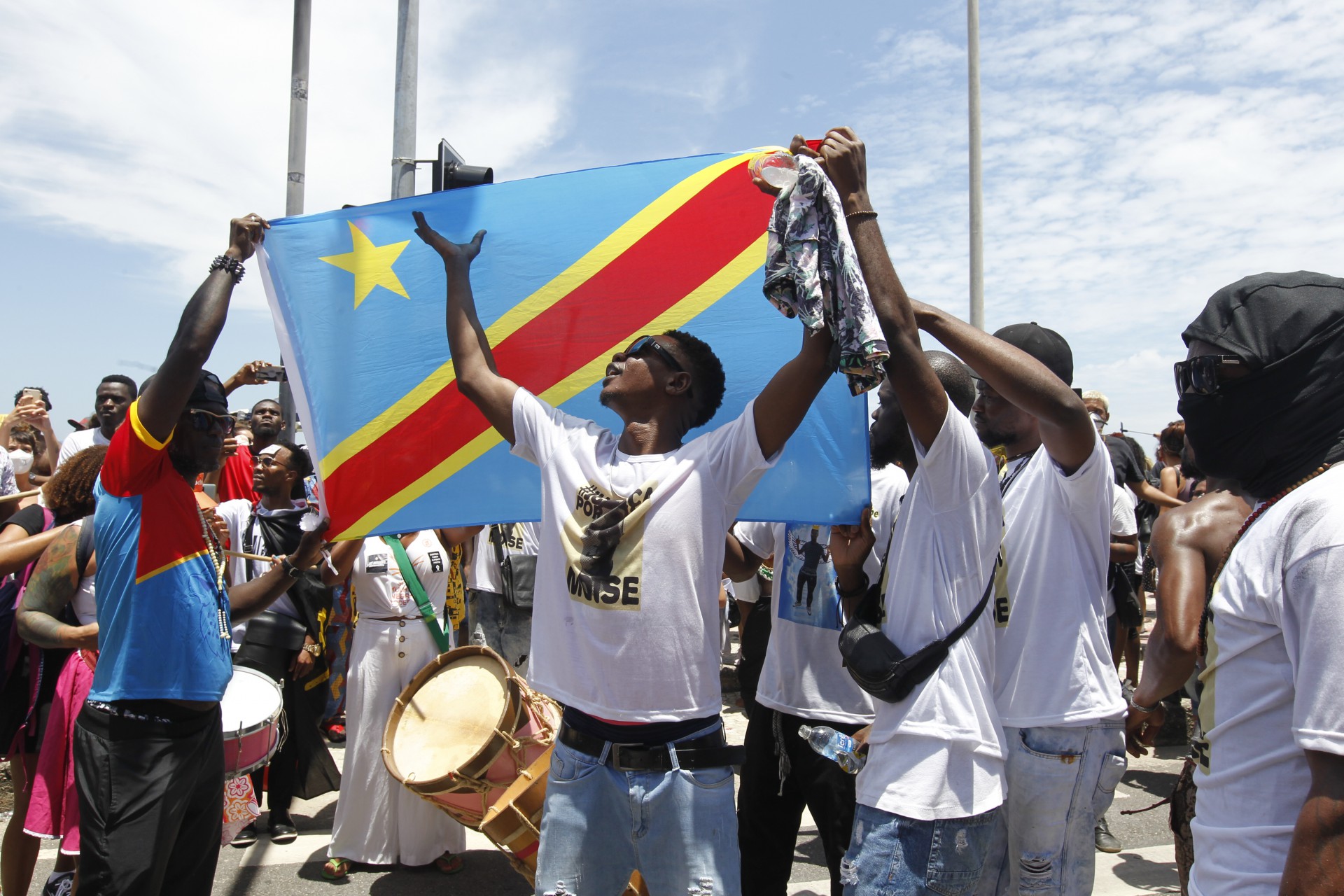 Geral - Manifestaçao pela morte do congoles Moise, na Barrra da Tijuca, zona oeste do Rio, na manha de hoje. - Reginaldo Pimenta / Agencia O Dia