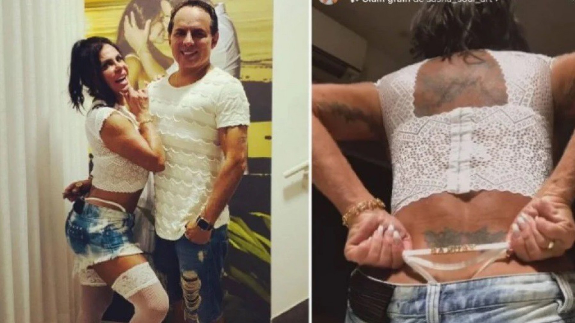 Gretchen mostra calcinha com o nome do marido - Reprodução