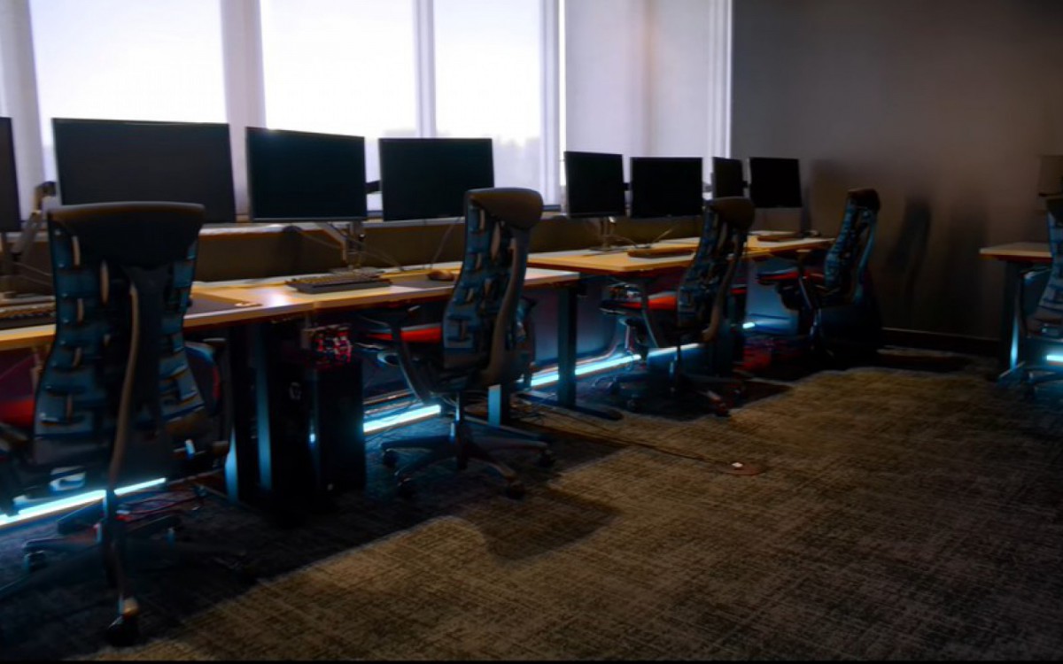 Sala de treinamento para os atletas no CT da Team SoloMid