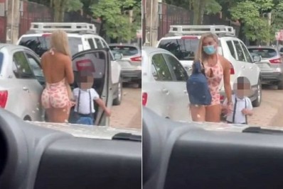 Boliviana é alvo de ataques após deixar filho na escola com modelito fitness