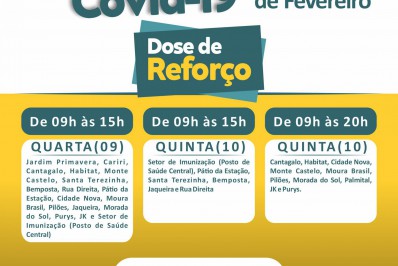 Prefeitura divulga calendário de vacinação da dose de reforço contra a COVID-19