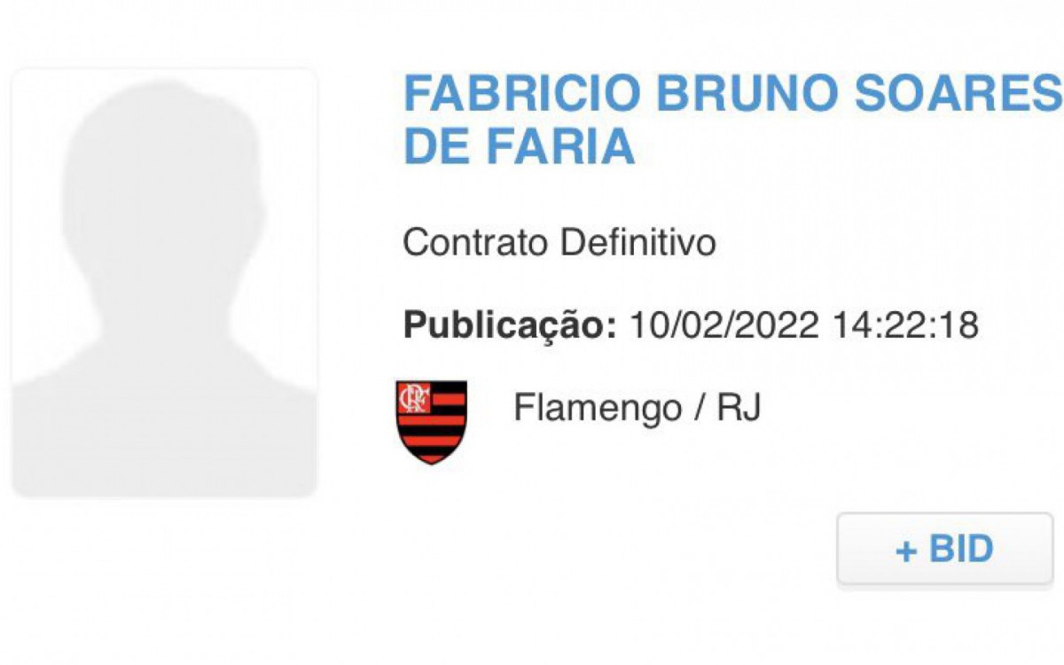 Fabr&iacute;cio Bruno j&aacute; est&aacute; regularizado para atuar pelo Flamengo