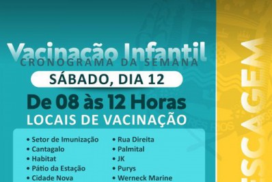 Três Rios faz repescagem de vacinação infantil contra a COVID-19 no próximo sábado