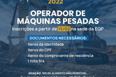 Tanguá abre inscrições para 100 vagas em curso de operador de máquinas pesadas