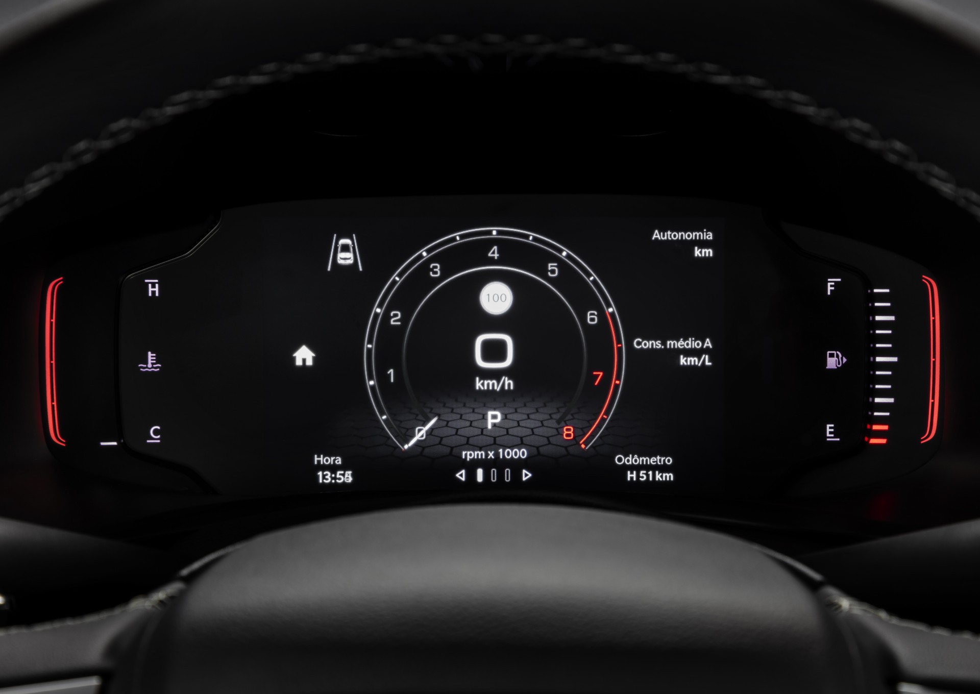 Painel de instrumentos 100% digital é de série na versão Longitude - Divulgação