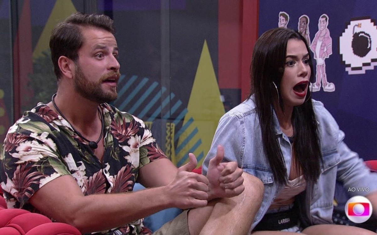 Gustavo e Larissa descobrem que vão entrar no 'BBB 22' - Reprodução