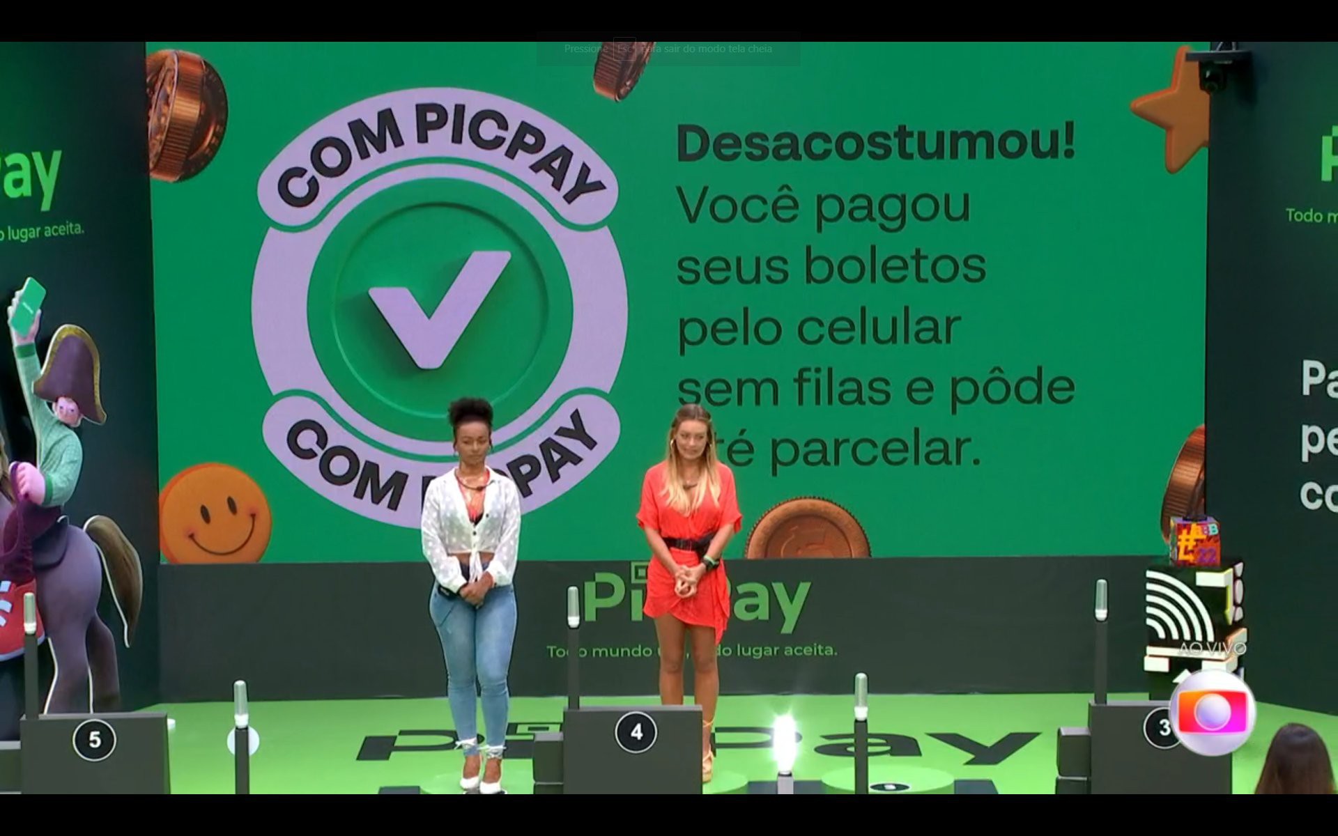 Natália e Bárbara na prova Bate e Volta - Reprodução