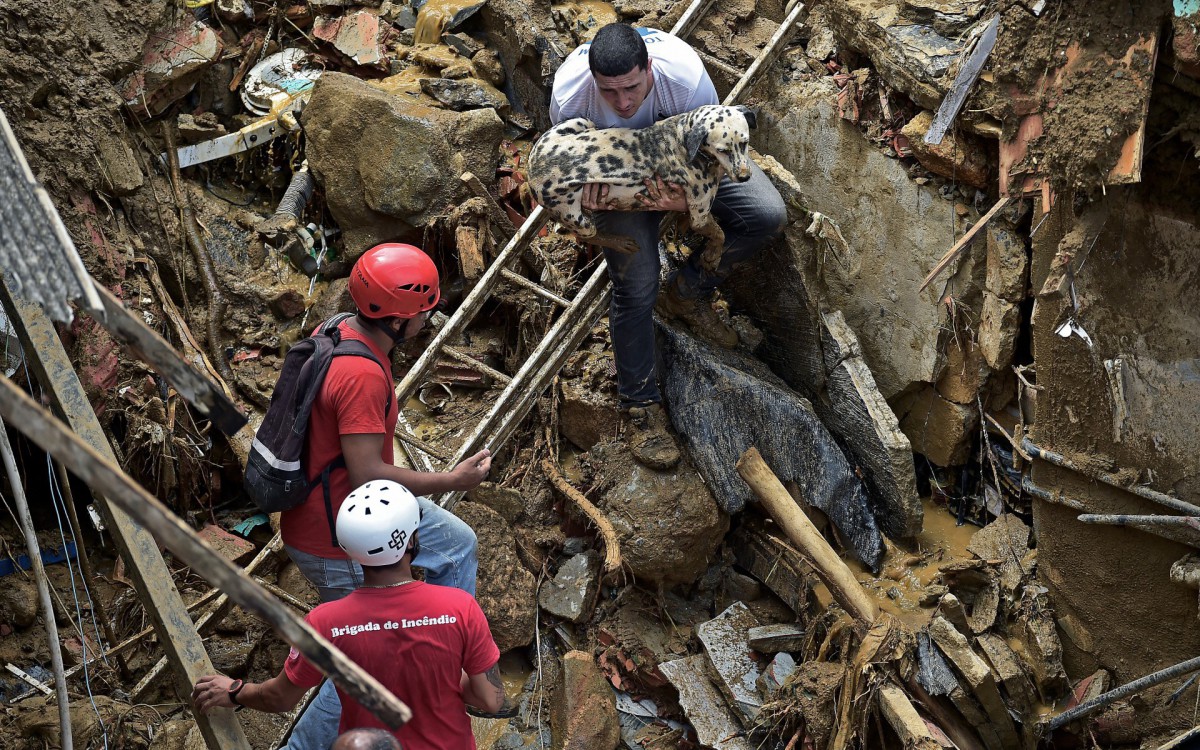 Equipes de resgate buscam sobreviventes nos escombros