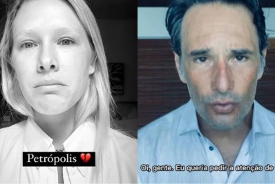 Após tragédia em Petrópolis, Rodrigo Santoro e Fiorella Mattheis fazem apelo em prol das vítimas do temporal 