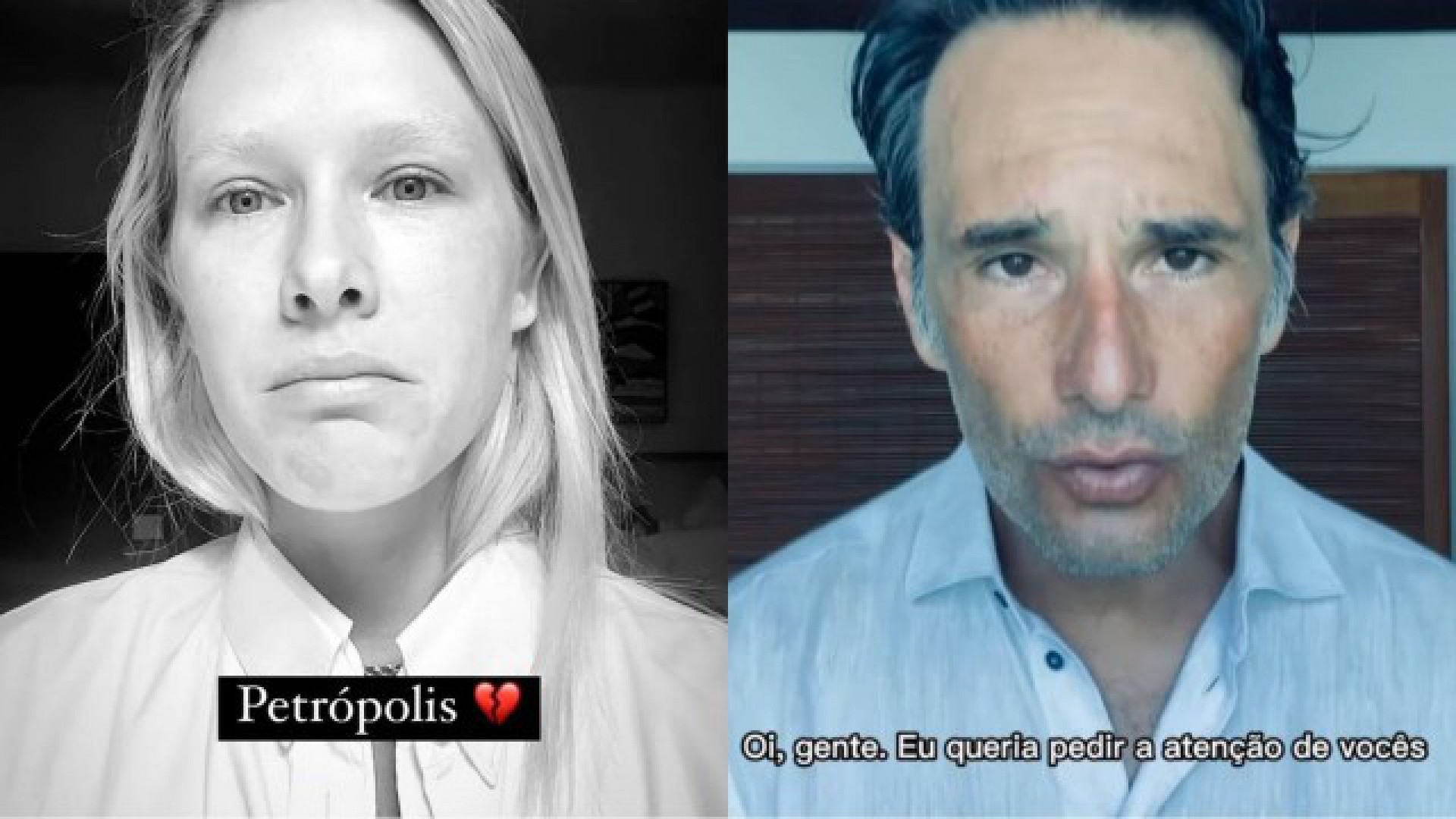 Fiorella Mattheis e Rodrigo Santoro pedem ajuda em prol das vítimas das tragédias de Petrópolis. - Reprodução Internet