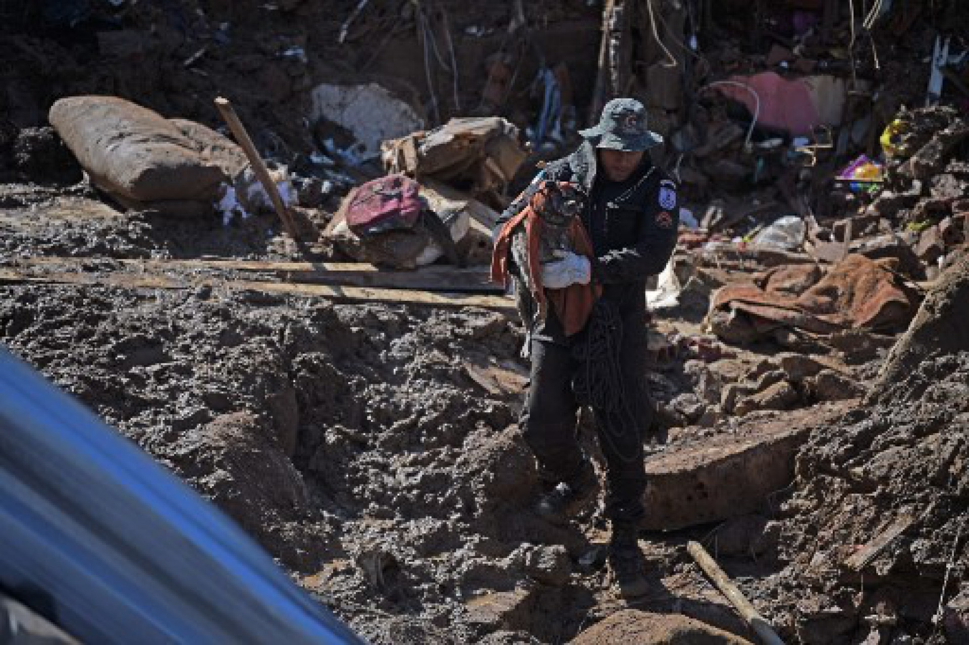 Cenário da tragédia que aconteceu em Petrópolis - Carl de Souza / AFP