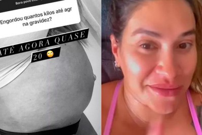 Dani Bolina exibe barrigão e diz que ganhou quase 20 kg na gravidez