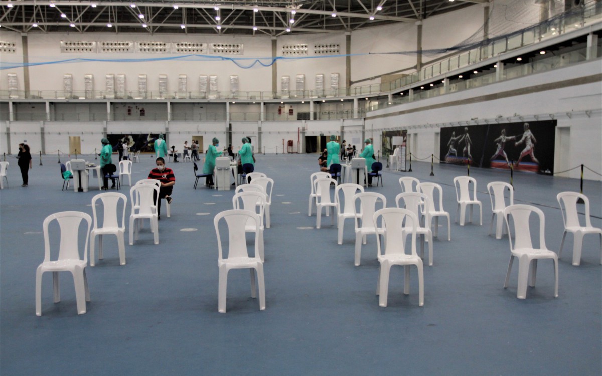 Posto de Testagem Parque Olimpico da Barra da Tijuca, neste sabado (19).