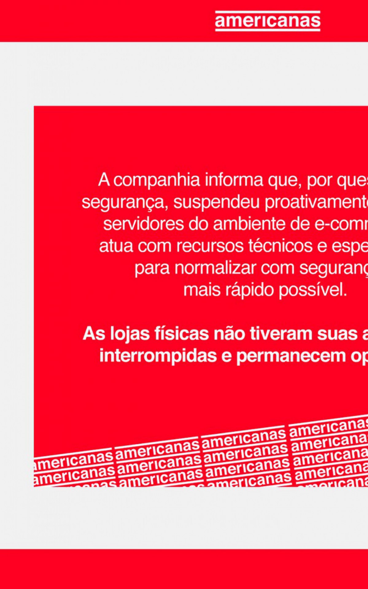 Site da Americanas &eacute; retirado do ar ap&oacute;s ataque hacker