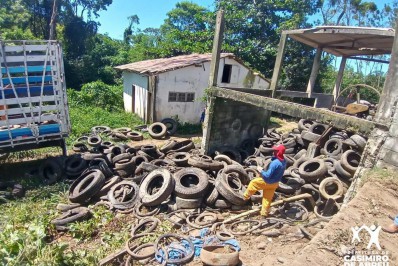 Prefeitura de Casimiro de Abreu encaminha 20 toneladas de pneus para reciclagem