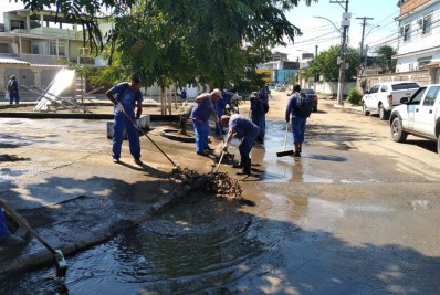 Prefeitura de Caxias limpa ruas afetadas pelas chuvas