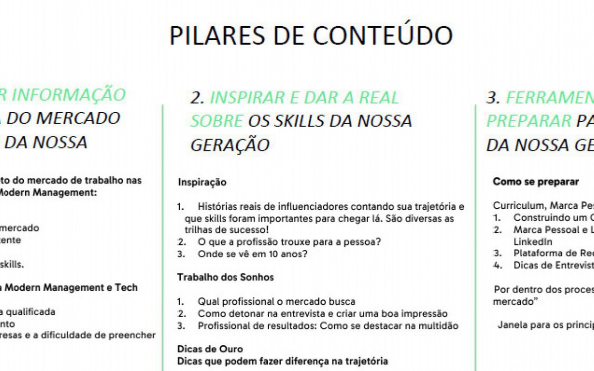 Conteúdo do evento "Carreiras da Nossa Geração"