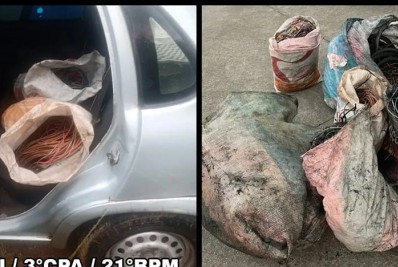 21º BPM apreende seis sacos de fios de cobre no bairro Venda Velha, em Meriti
