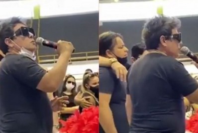 Vídeo! Vocalista do Calcinha Preta emociona ao cantar em velório de Paulinha Abelha