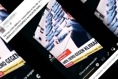 Cena de reportagem em que homem finge estar morto é de ato pelo meio ambiente