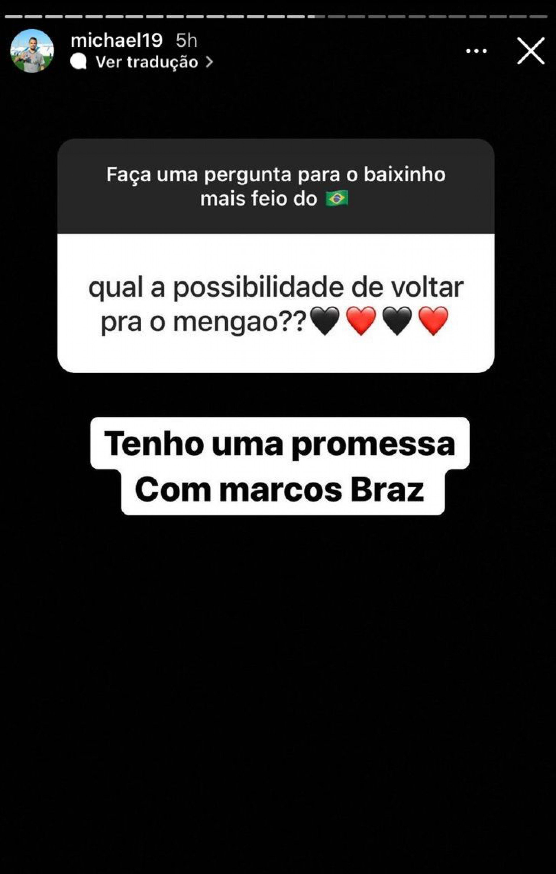 Michael revela que pode voltar ao Flamengo - Reprodução