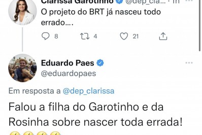 'Desequilibrado', 'filhos de presidiários': Clarissa Garotinho e Paes trocam ofensas no Twitter