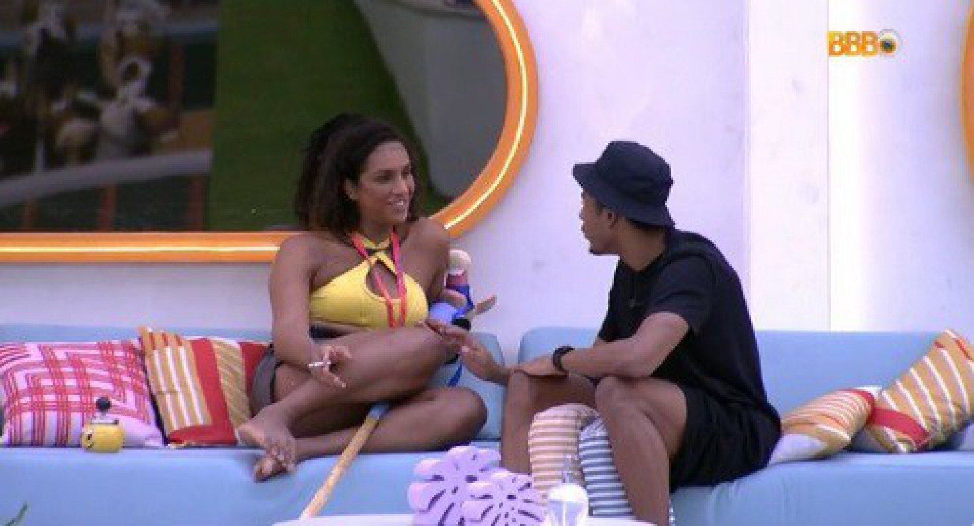 Lina e Paulo André conversam  - Reprodução/Globoplay