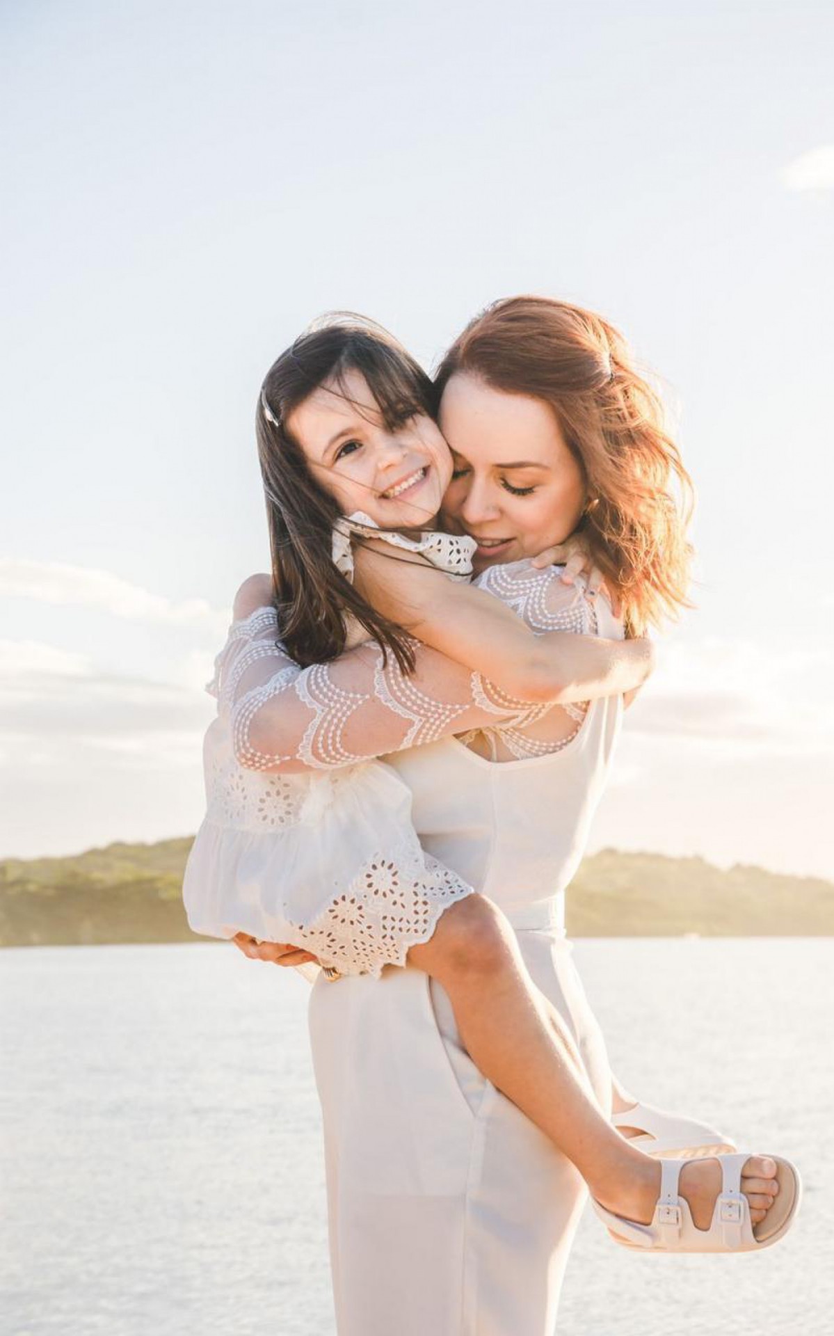 A empreendera Isabel com sua filha Marina