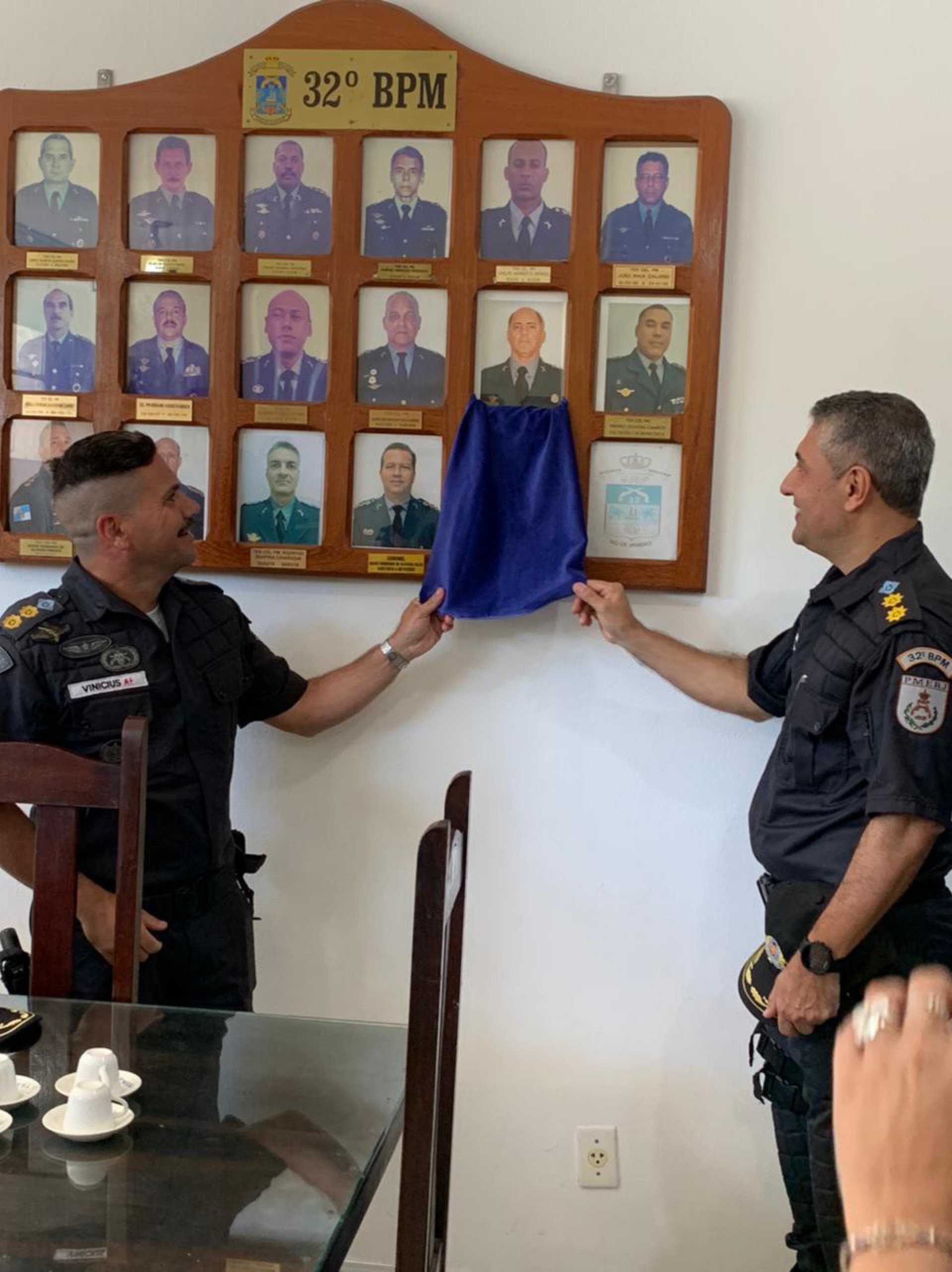 Tenente-coronel Fábio Correia agradeceu as experiências e desafios que vivenciou no 32º BPM, ressaltando a parceria e profissionalismo de toda equipe