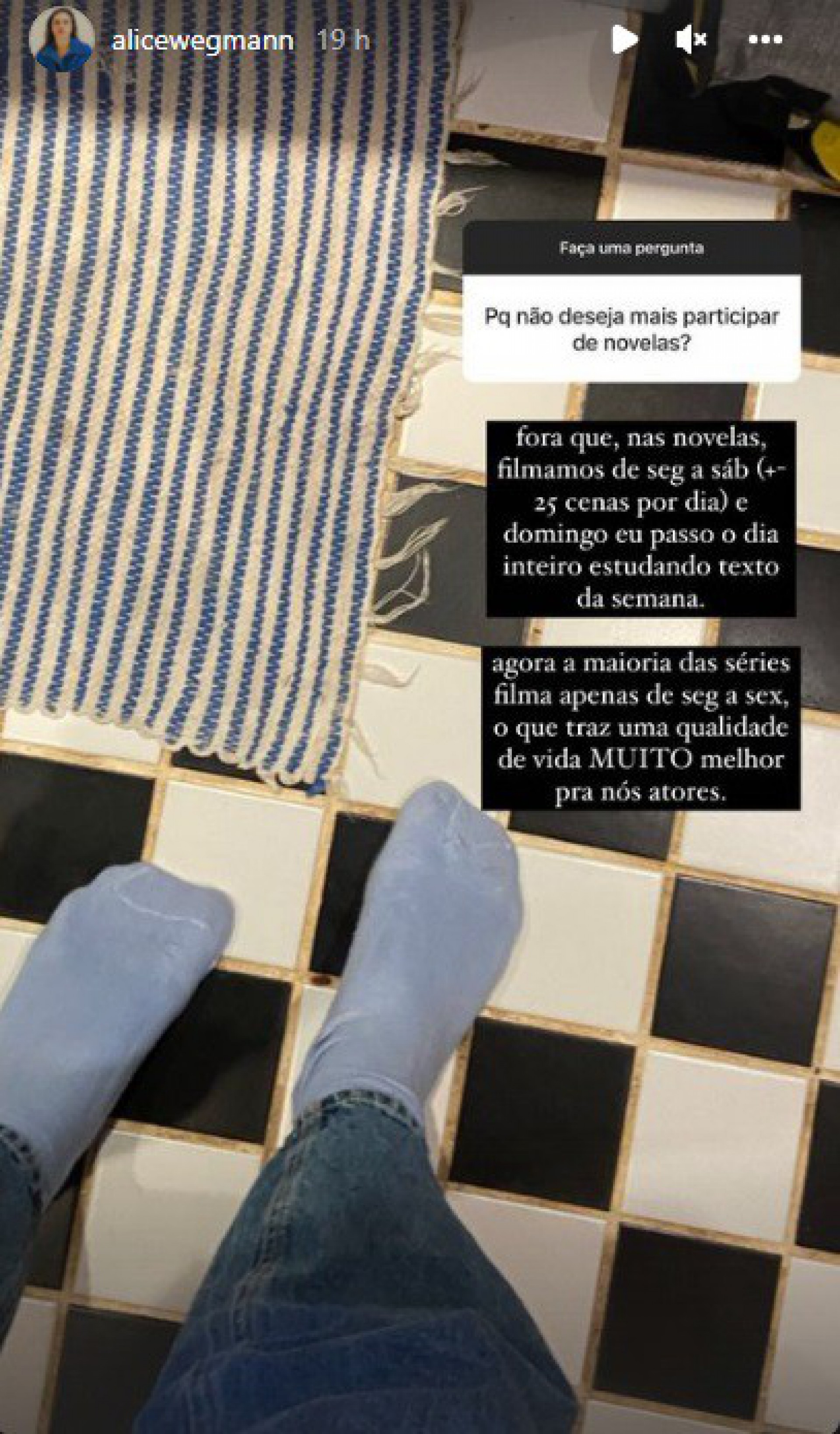 Alice Wegmann respondeu seguidor  - Reprodução/Instagram