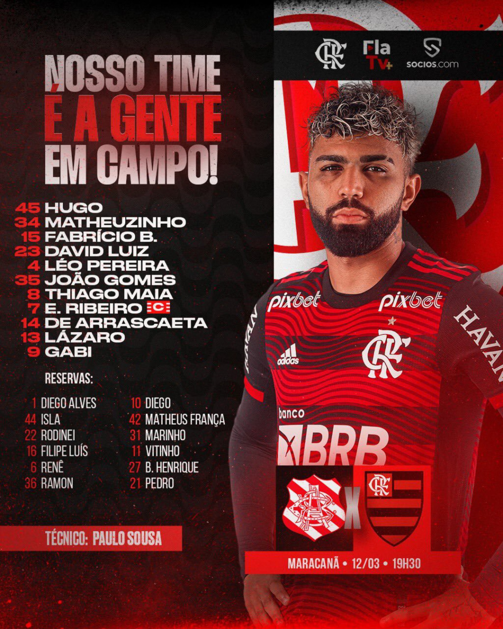 Paulo Sousa escala time do Flamengo para enfrentar o Bangu na estreia do  novo gramado do Maracanã | Flamengo | O Dia