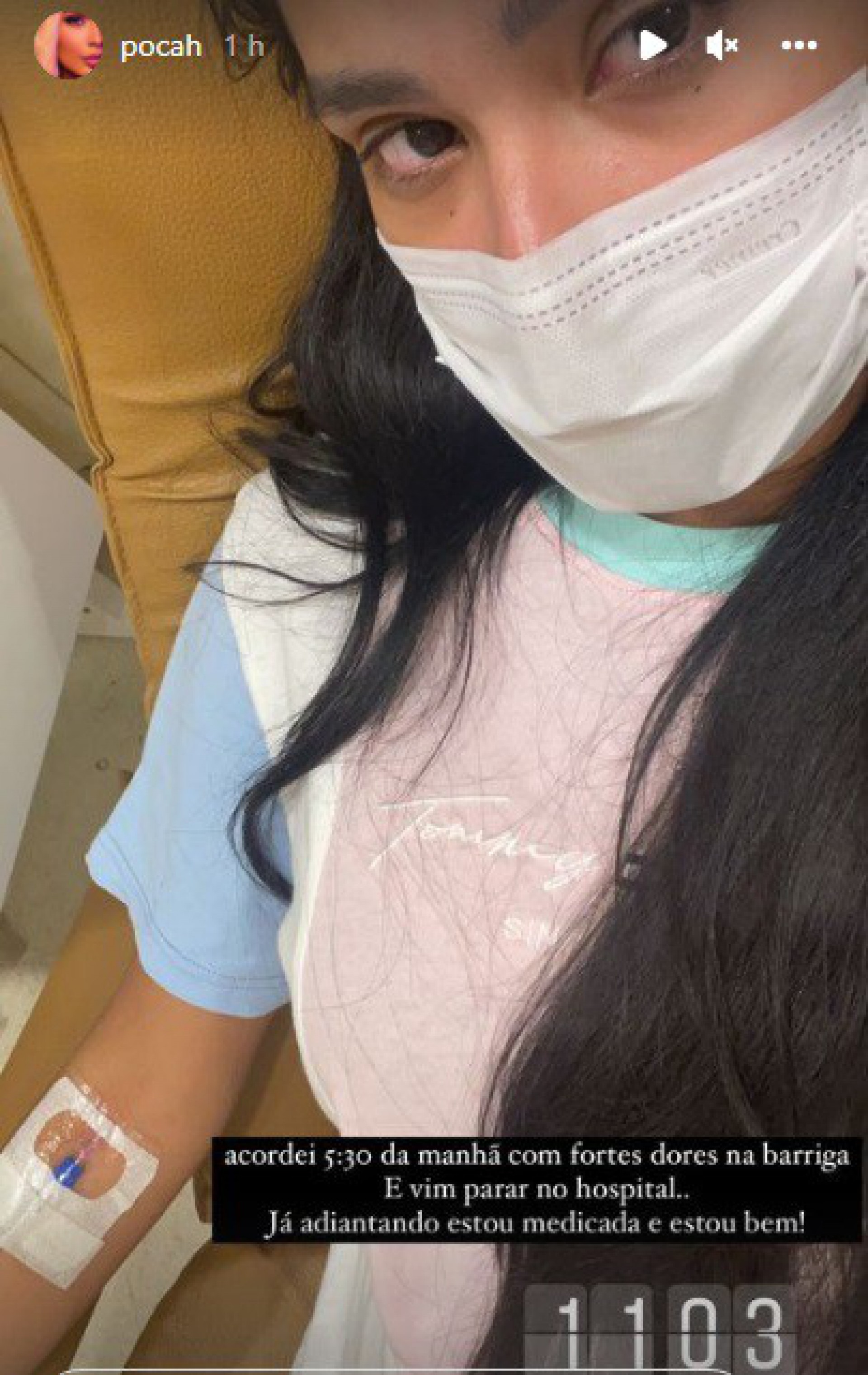 Pocah foi levada ao hospital após fortes dores na barriga  - Reprodução/Instagram