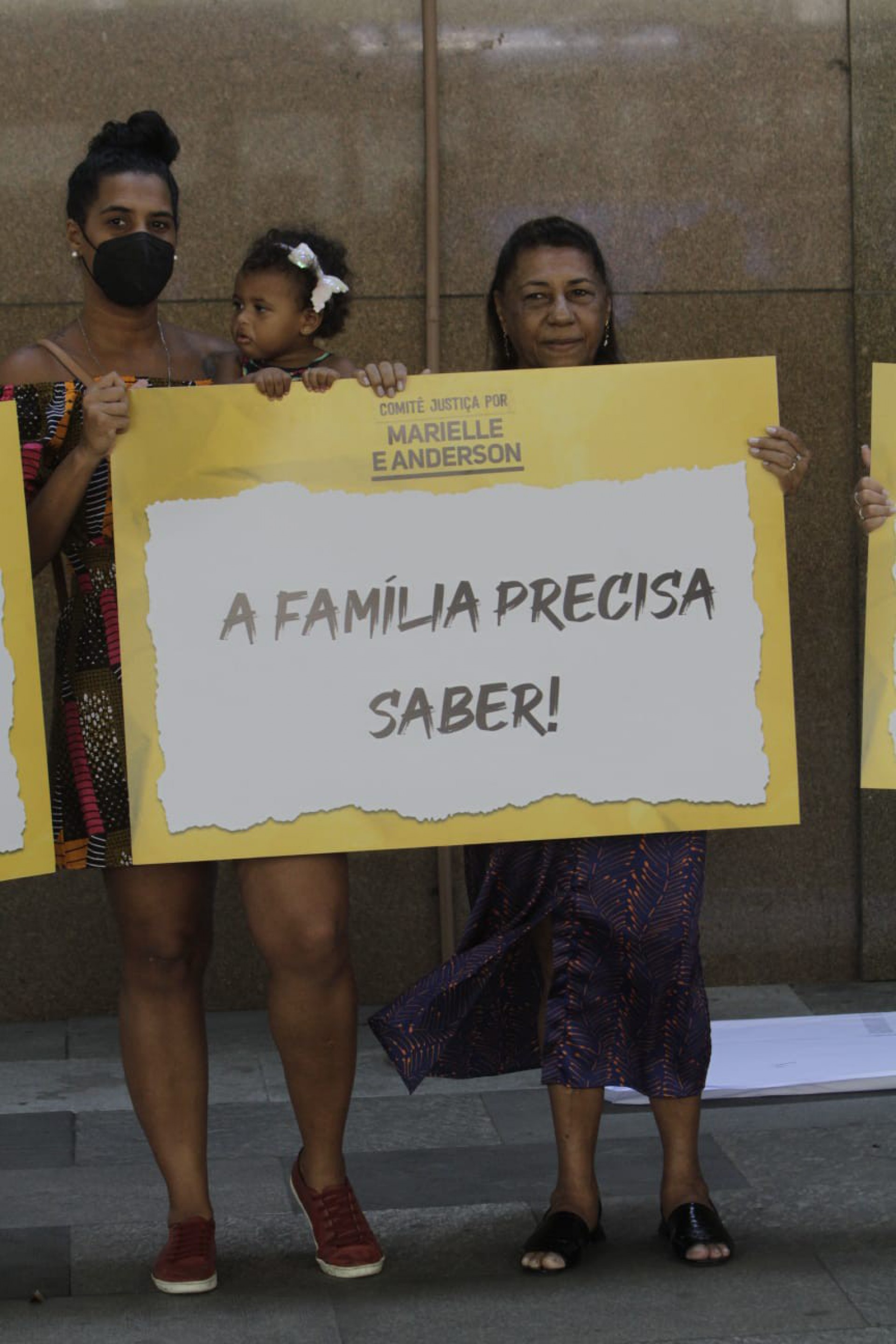 Mãe e familiares de Marielle em ato no TJRJ - Marcos Porto / Agência O Dia