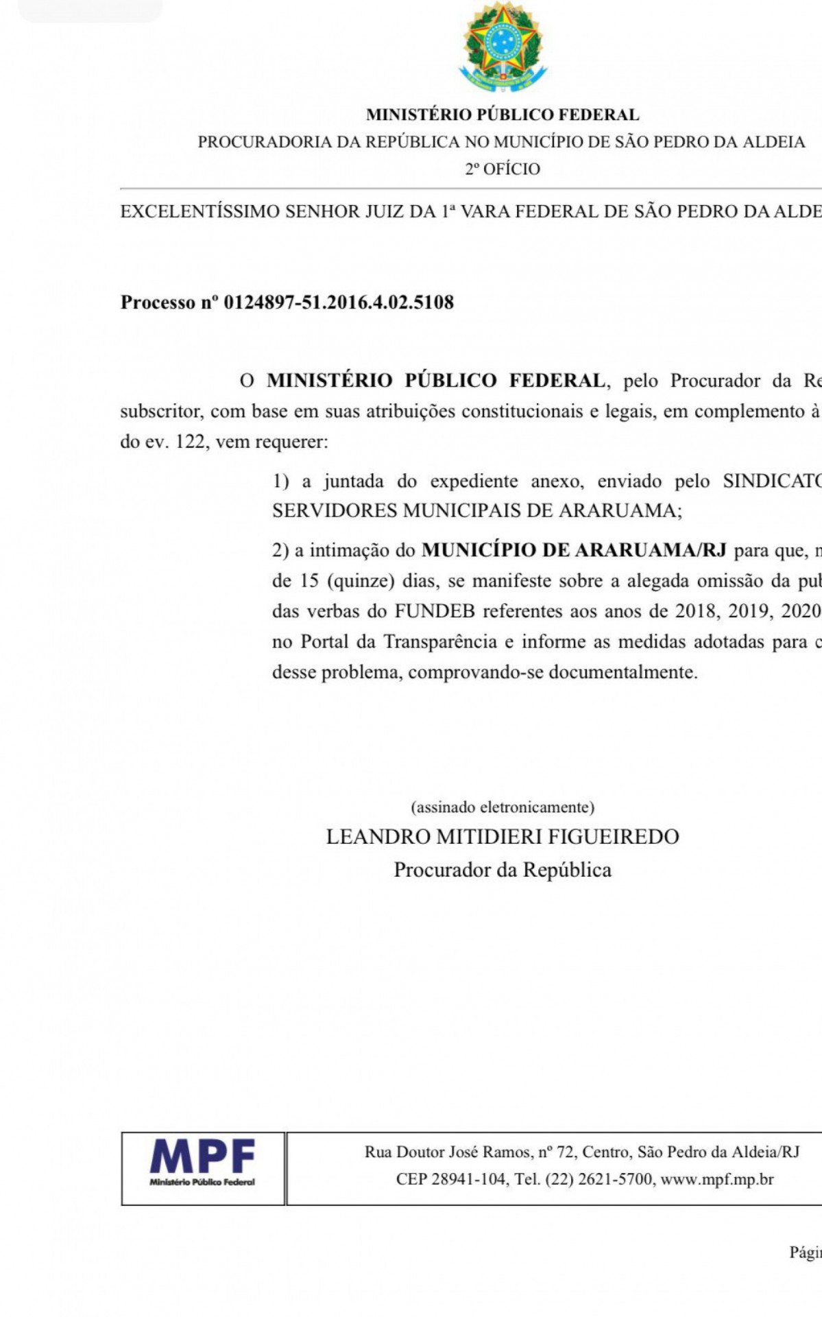 Parecer do MPF 