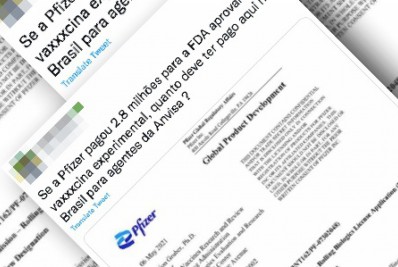 Pfizer pagou FDA e Anvisa para inscrição em processo de análise, não para aprovação de vacina