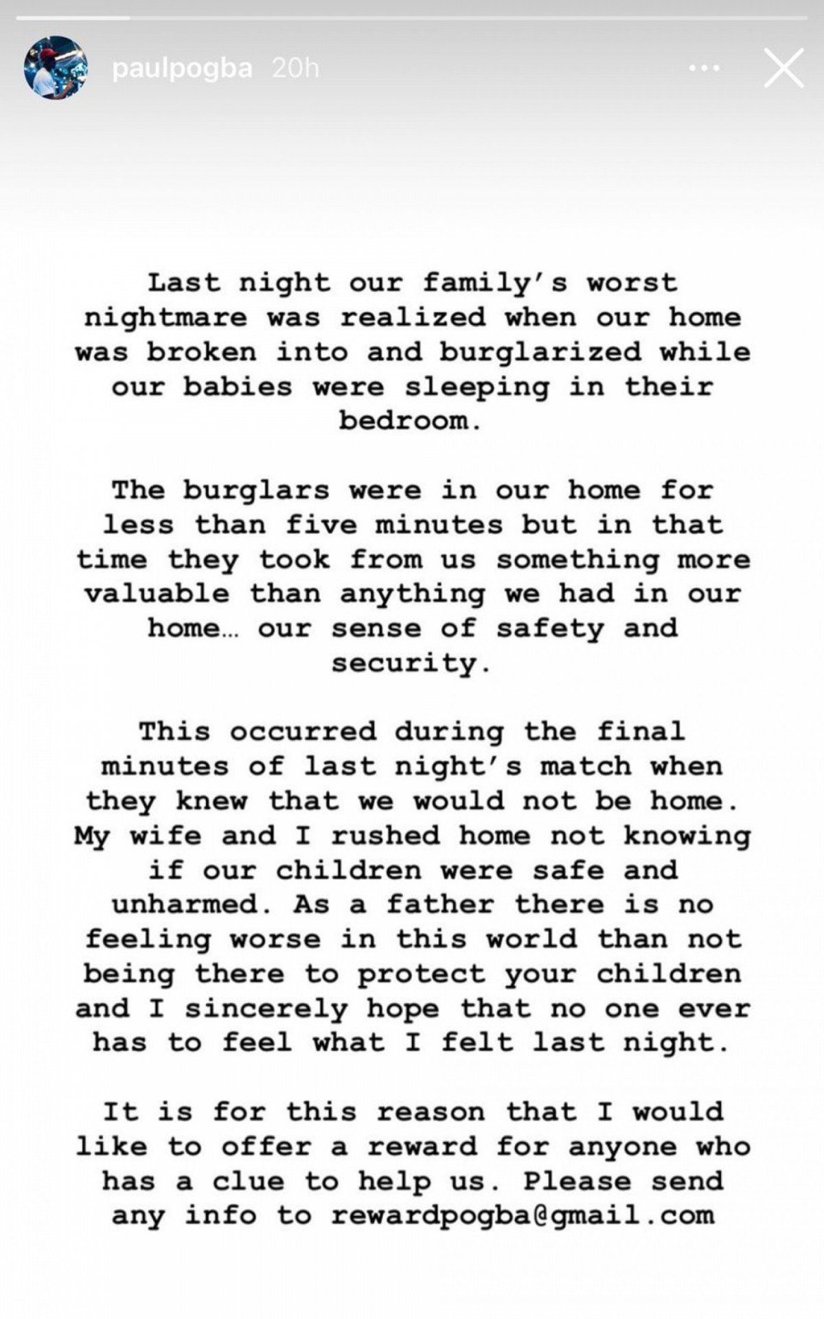 Paul Pogba revela assalto em sua resid&ecirc;ncia