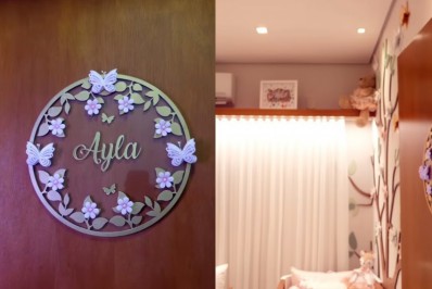 Na reta final da gestação, Bárbara Evans divulga imagens do quarto da filha