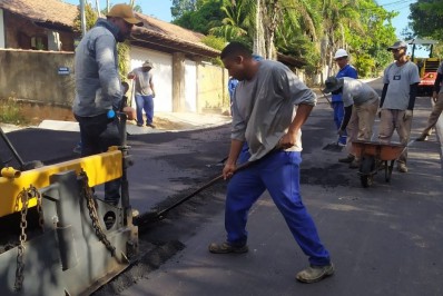 Bairro Caixa D'Água recebe obras de pavimentação